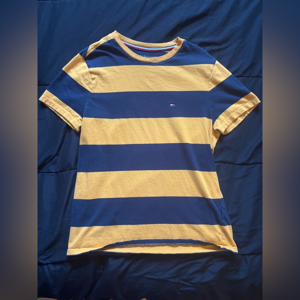 ⚠️ *free w/ purchase* - tommy hilfiger blue and yellow striped tee (see desc)